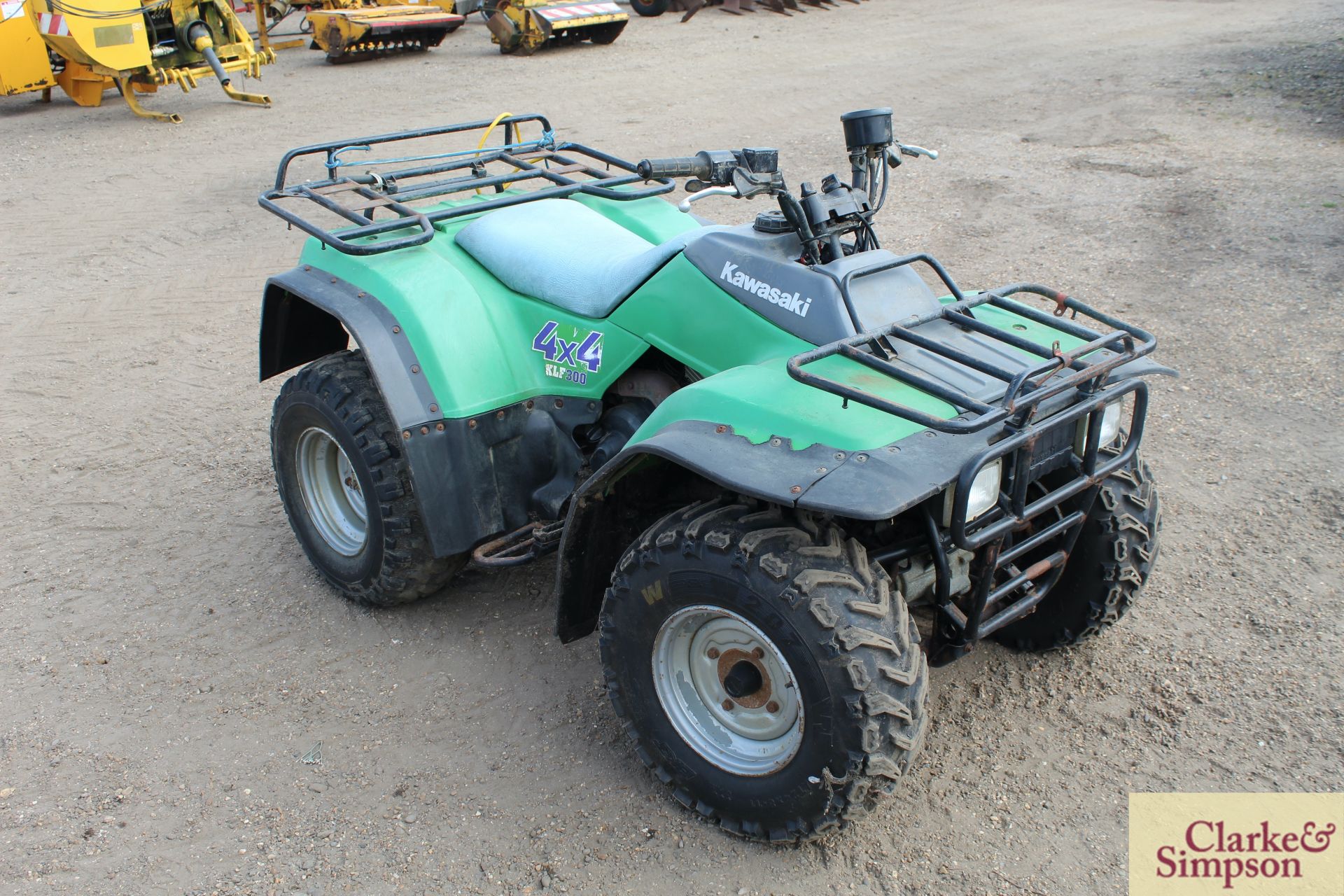 Kawasaki KLF 300 4WD quad bike. 4,543 miles. - Image 7 of 31