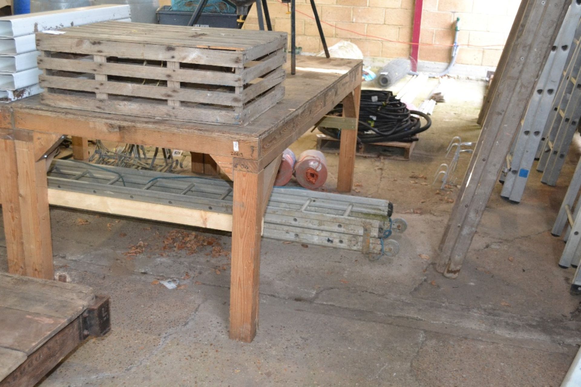 Wooden 8ft x 4ft work bench. * - Image 2 of 3