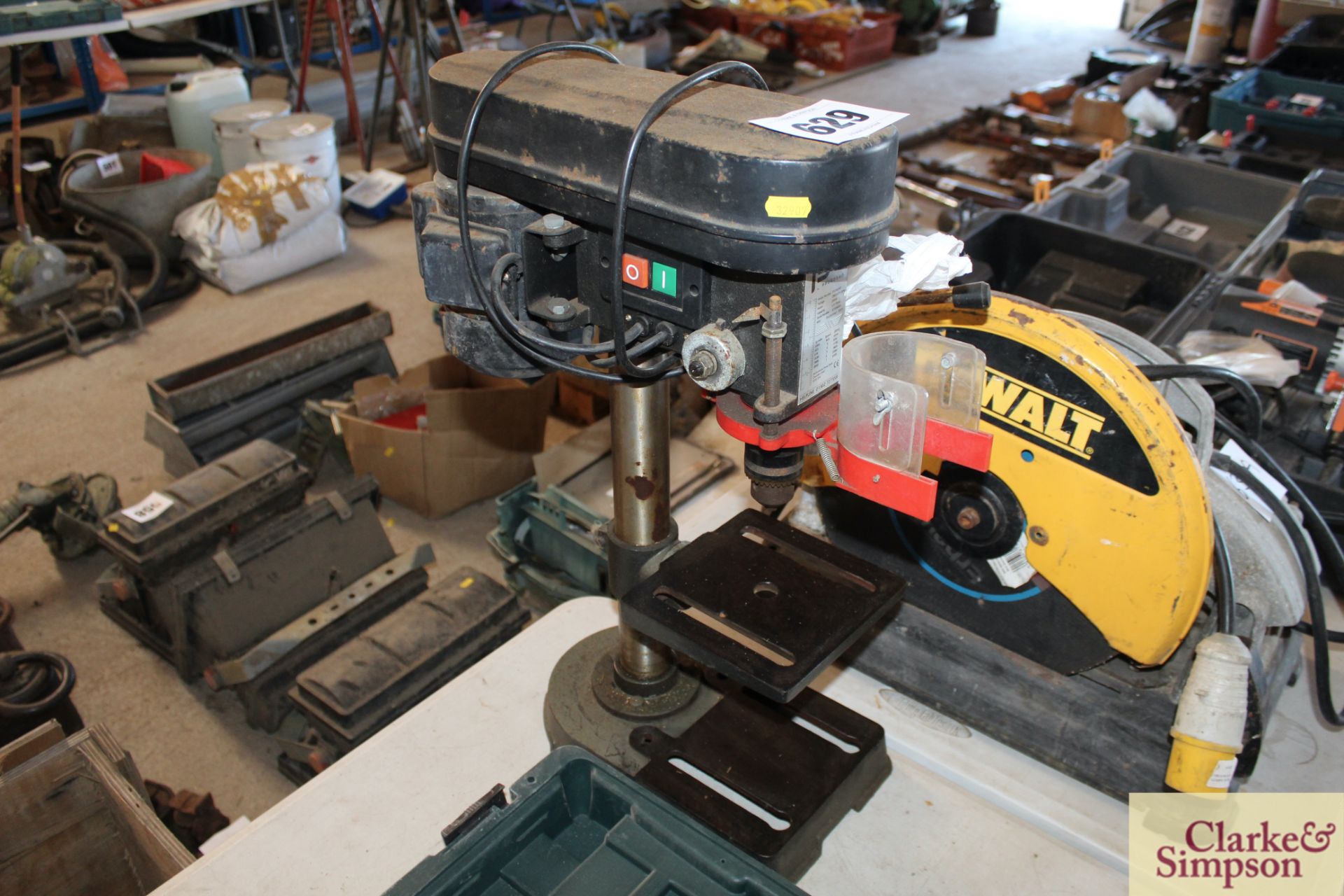 Bench pillar drill.