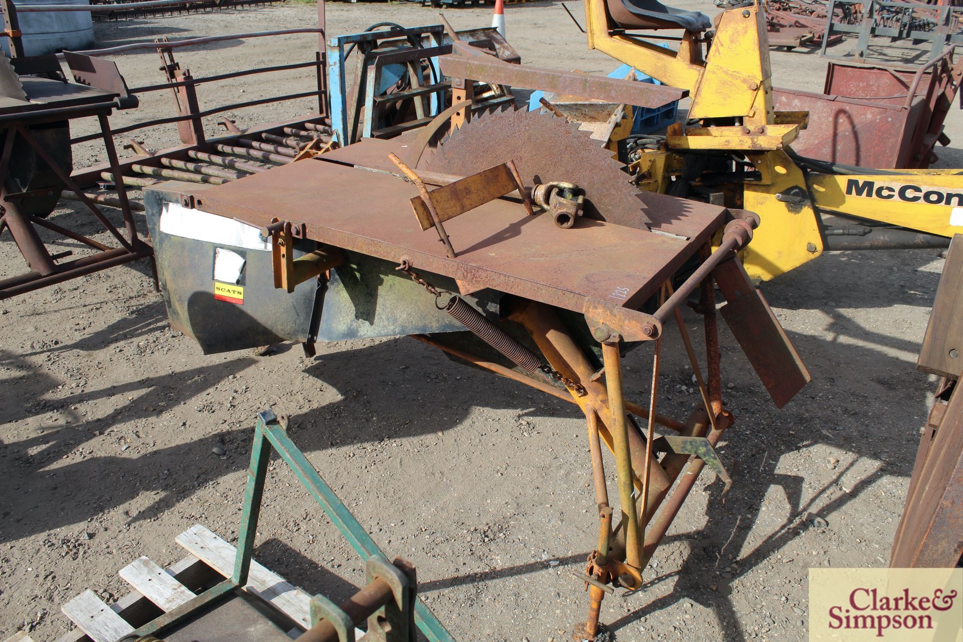 McConnel sliding table linkage mounted PTO saw bench. - Image 2 of 8