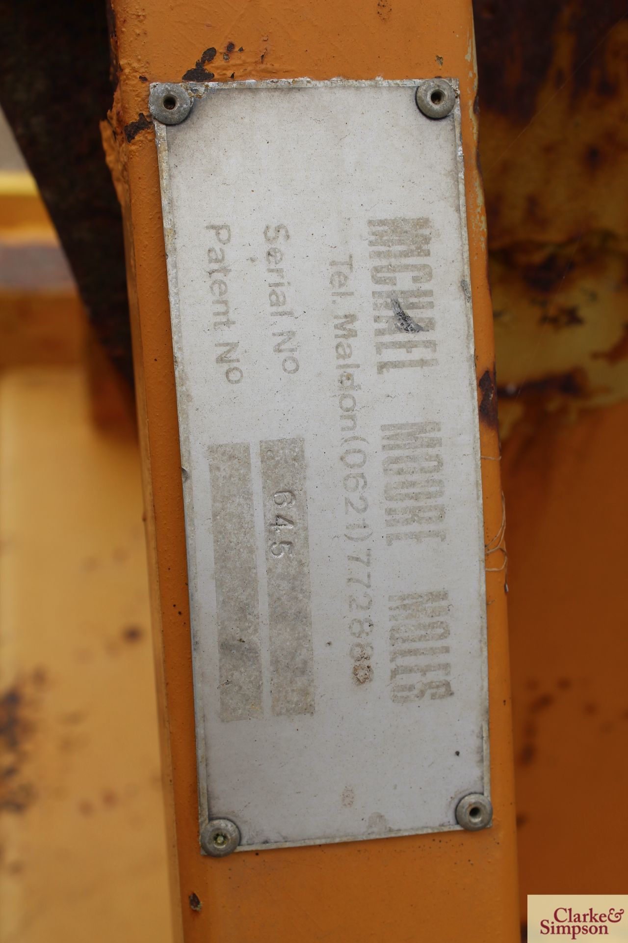 Michael Moore Moles linkage mounted single leg mole plough. Serial number 645. No leg. * - Image 13 of 13