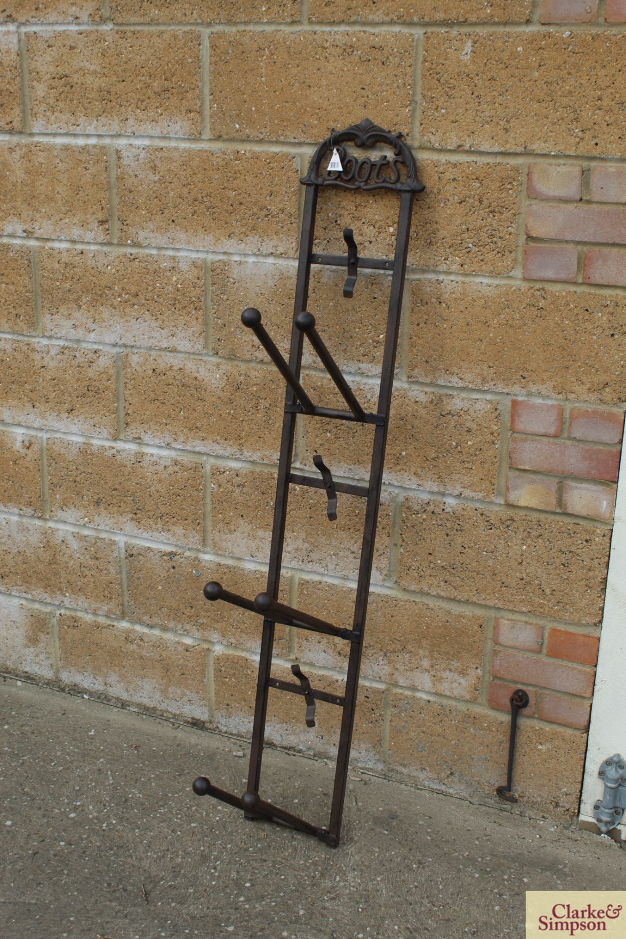 Wall boot rack. *