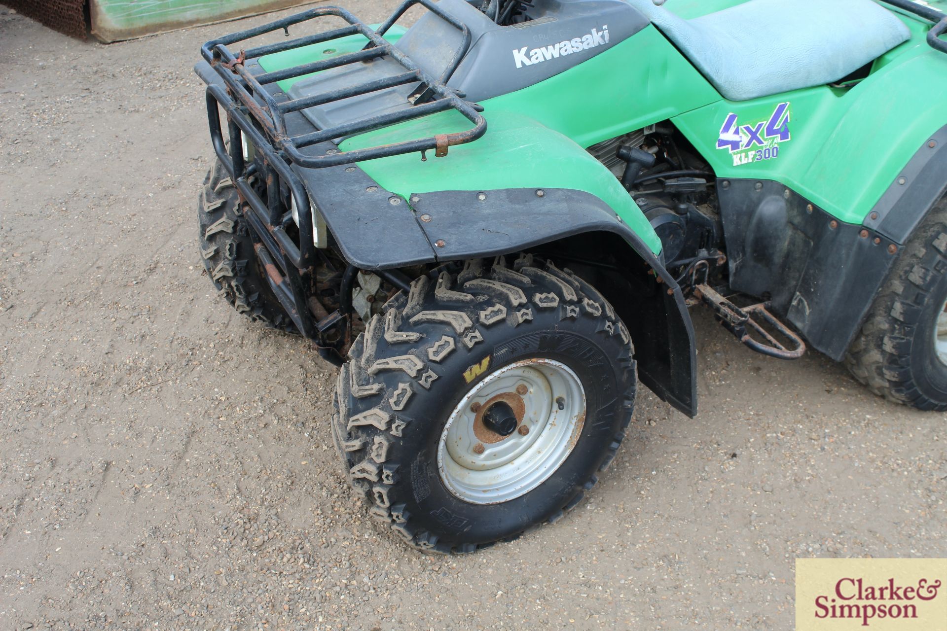 Kawasaki KLF 300 4WD quad bike. 4,543 miles. - Image 10 of 31