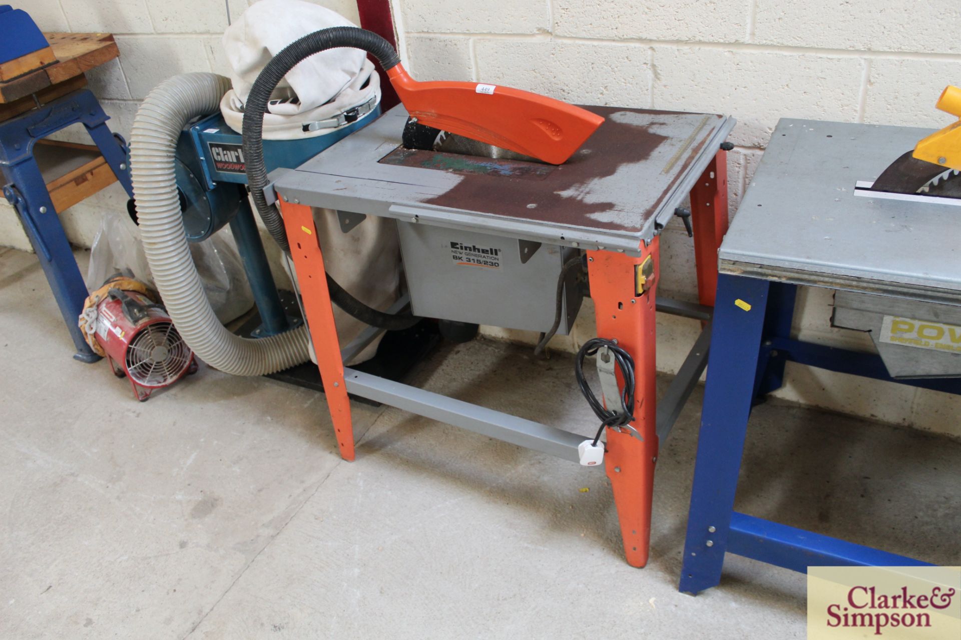 Einhall BK 315 240V site table saw. 2007. Serial number UK2180. Owned from new. * - Image 2 of 6