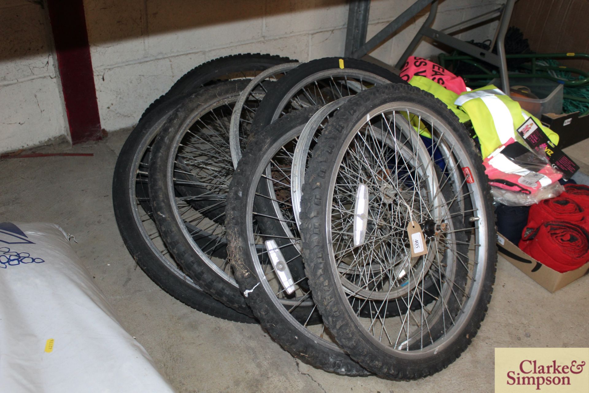 Various bike wheels. *