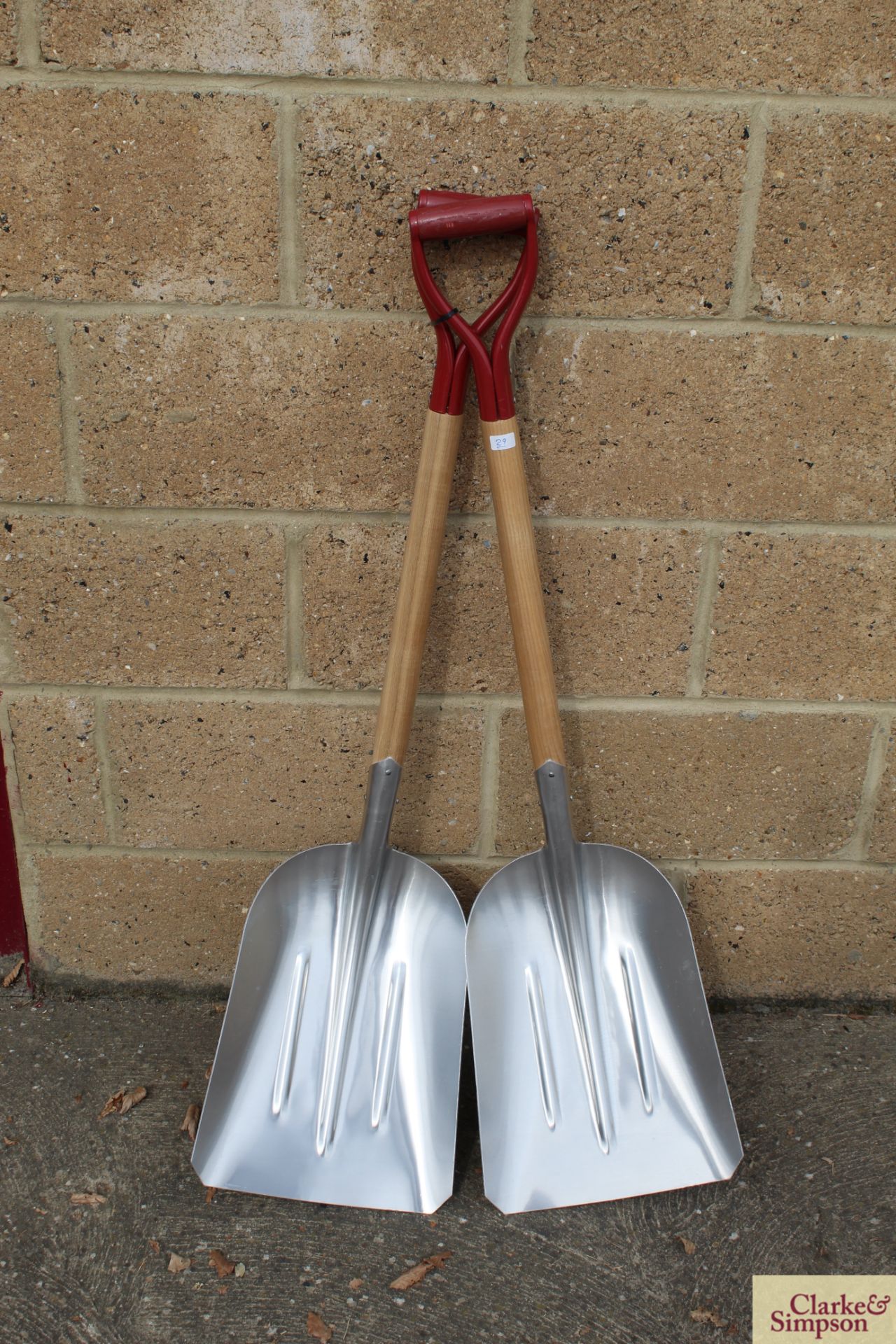 2x aluminium shovels. *