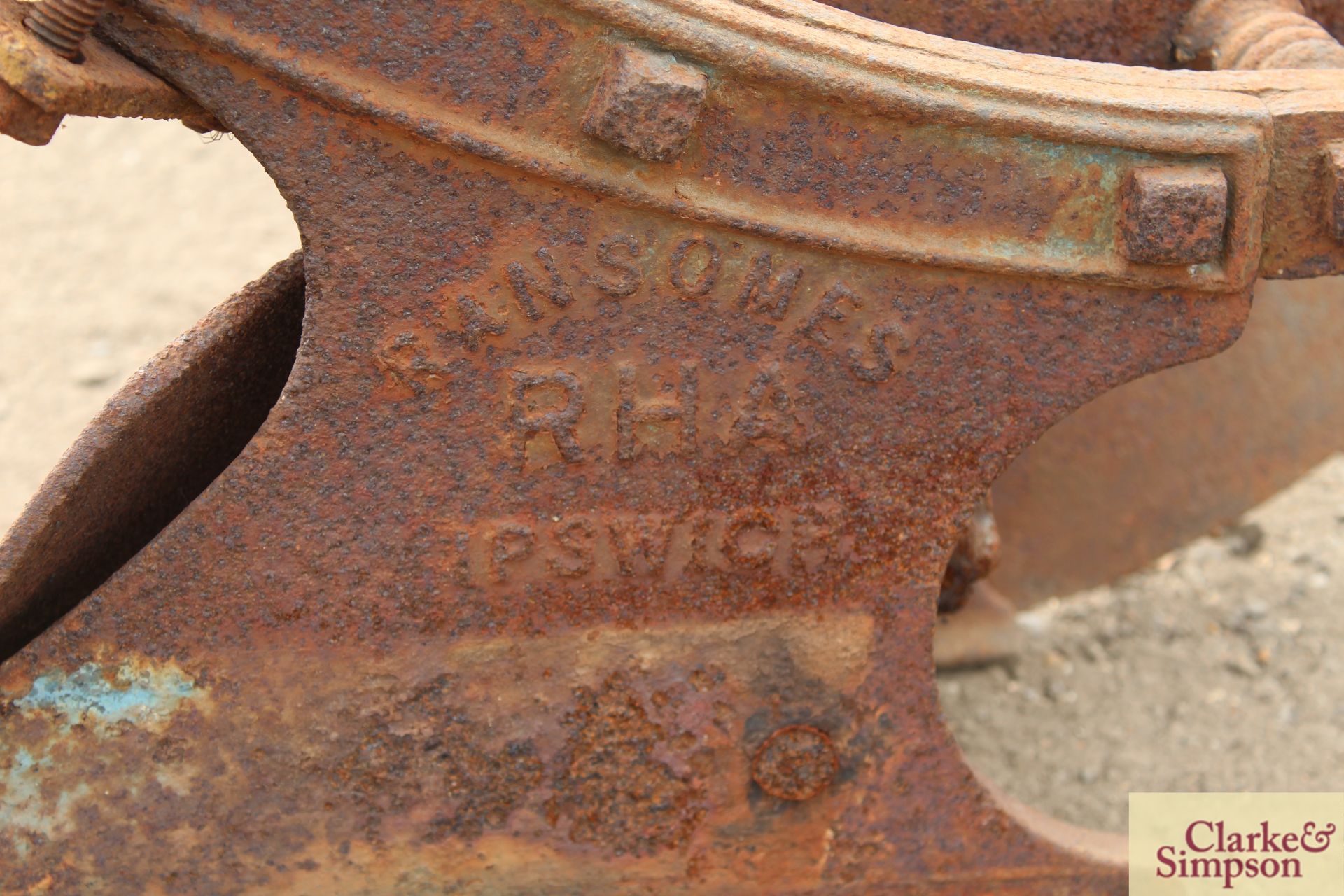 Ransomed Sims and Head RHA single furrow horse drawn plough. For restoration. - Image 8 of 8