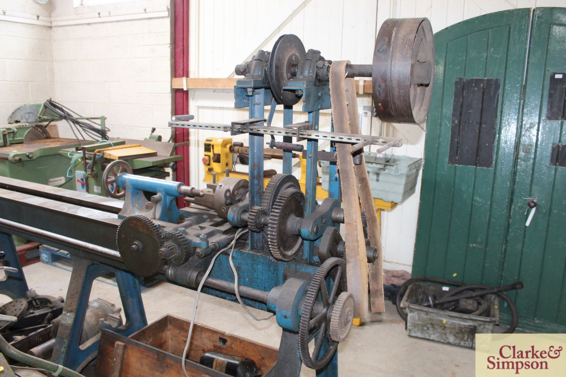 Whitworth metalwork lathe. With fixed steady and face plate. - Image 10 of 18
