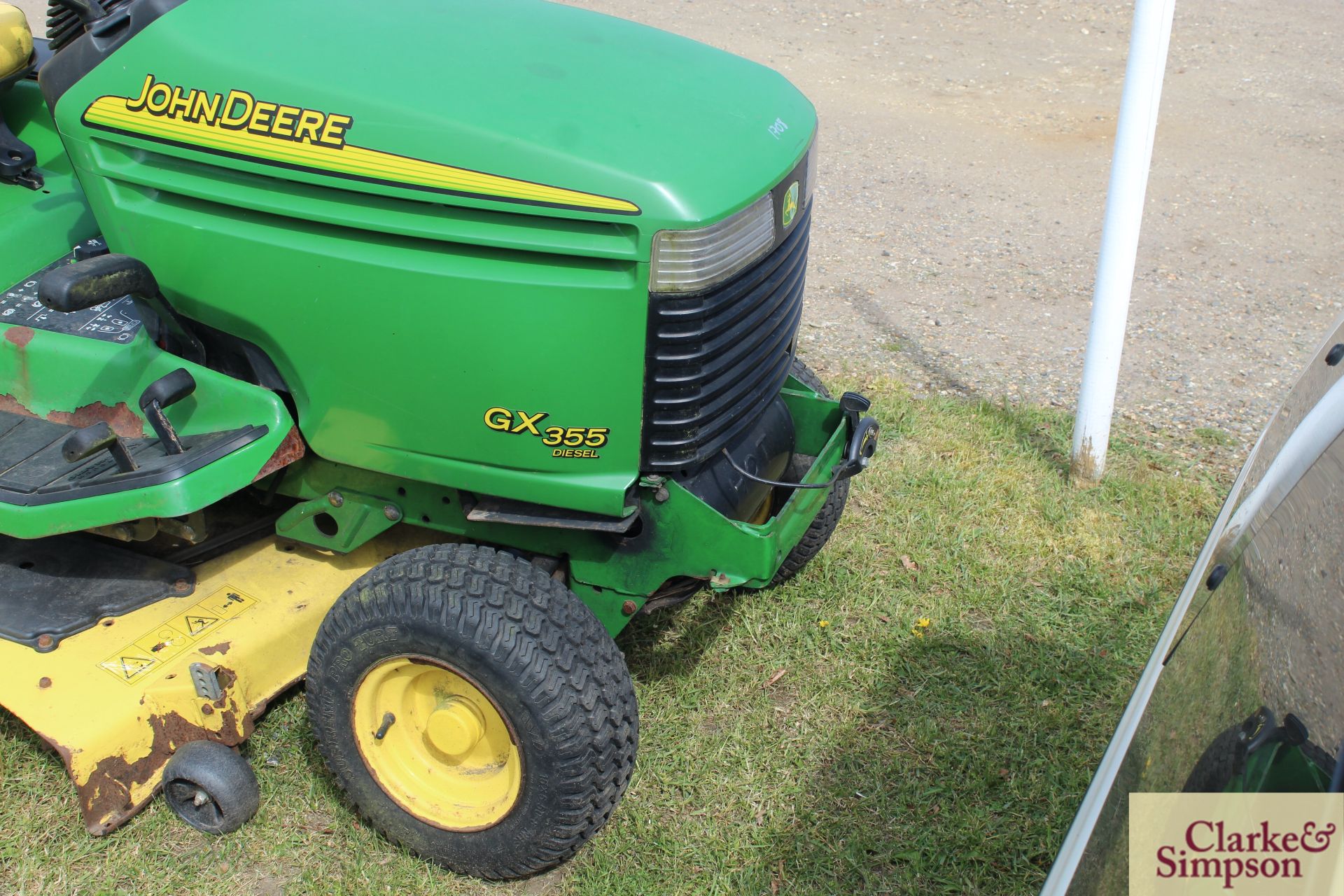 John Deere GX355 diesel ride-on mower. - Image 8 of 33