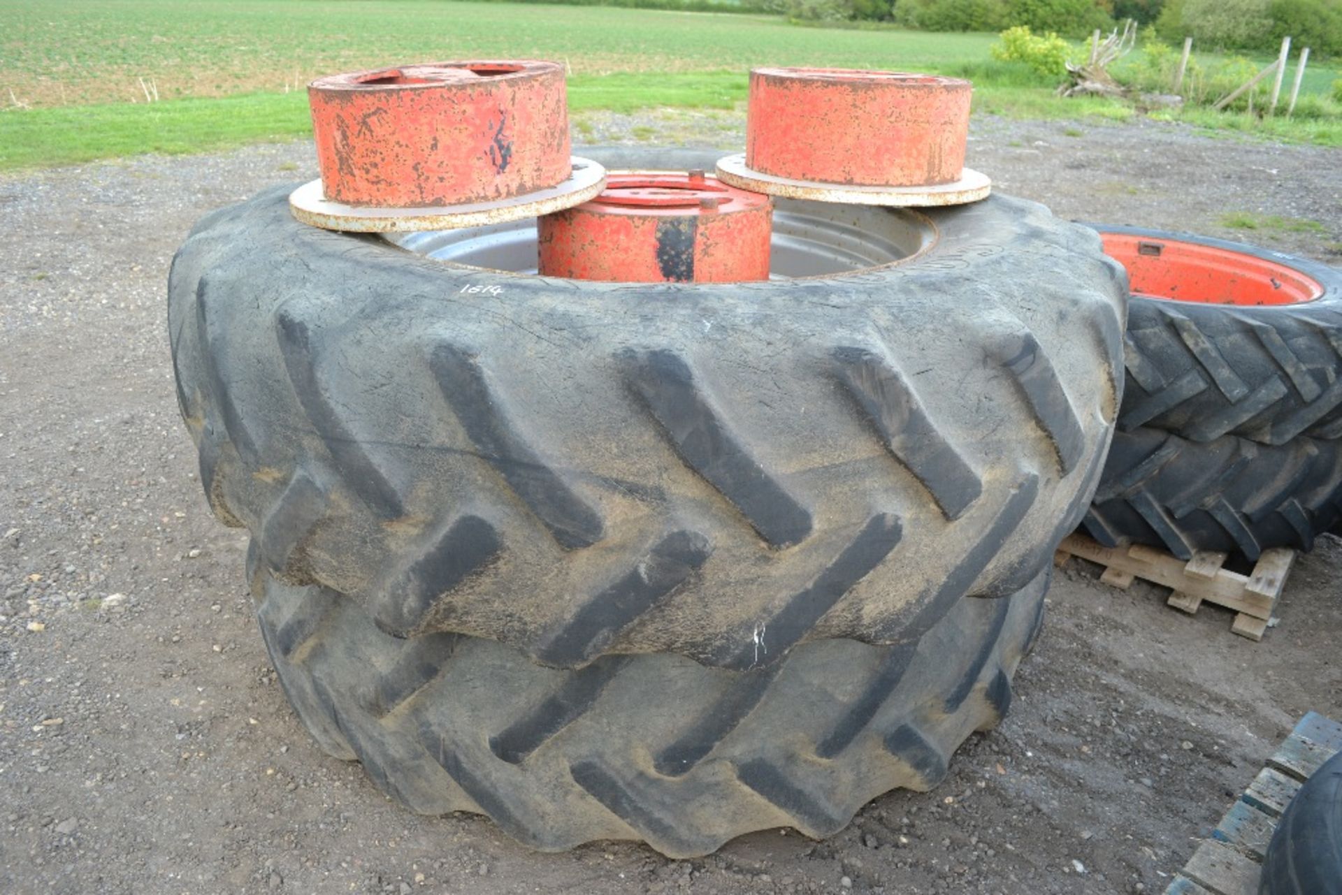 Pair of 20.8R42 Fendt dual wheels. *