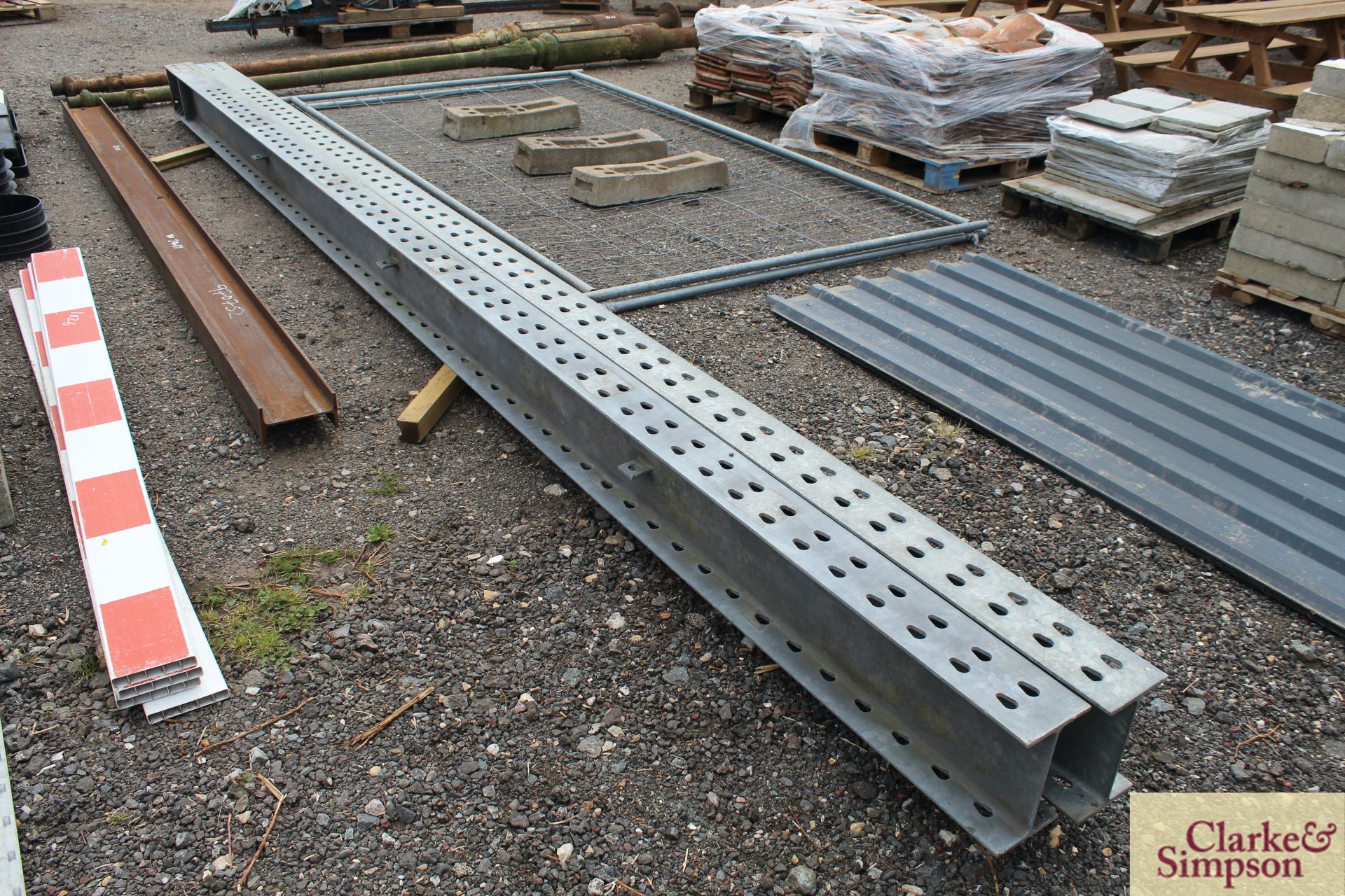 2x 5.7m galvanised steel beams. - Image 3 of 4