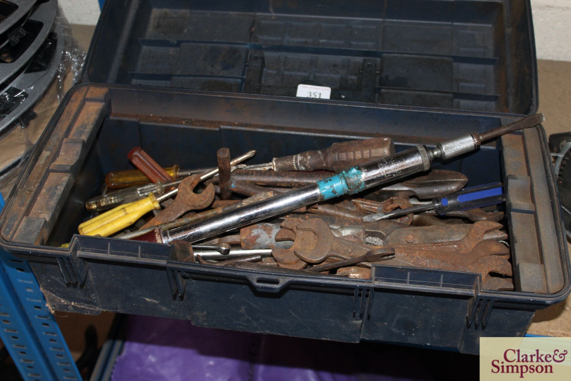 Box of spanners and screwdrivers. - Image 2 of 2