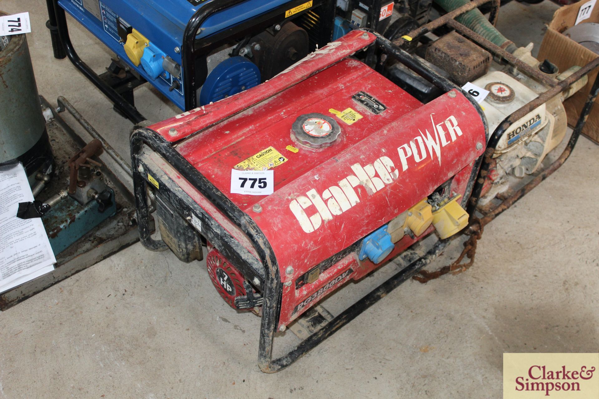 240V generator. Spares or repair.