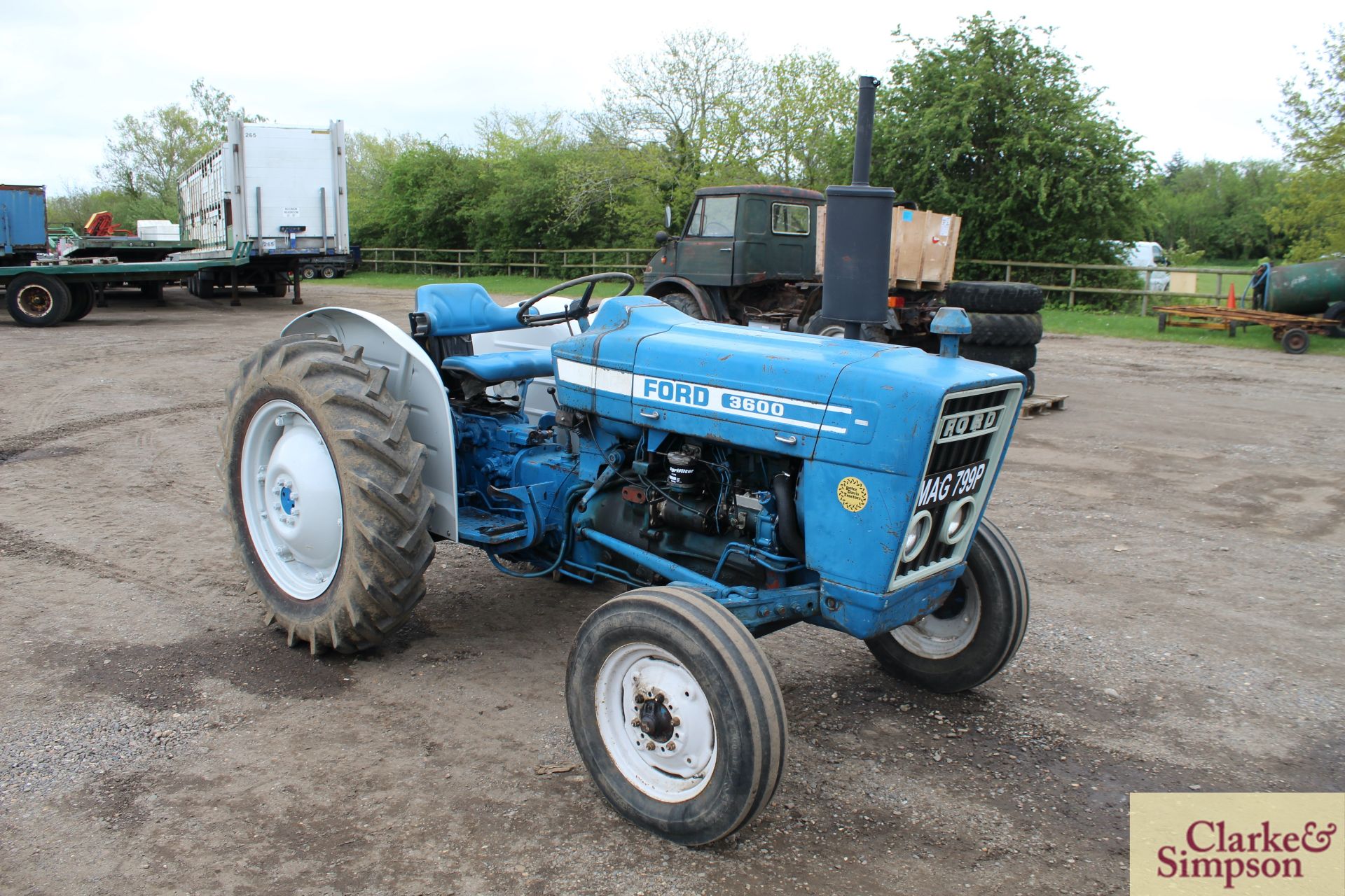Ford 3600 2WD tractor. Registration MAG 799P. Date of first registration 02/1976. 12.4/11-28 rear - Image 7 of 25