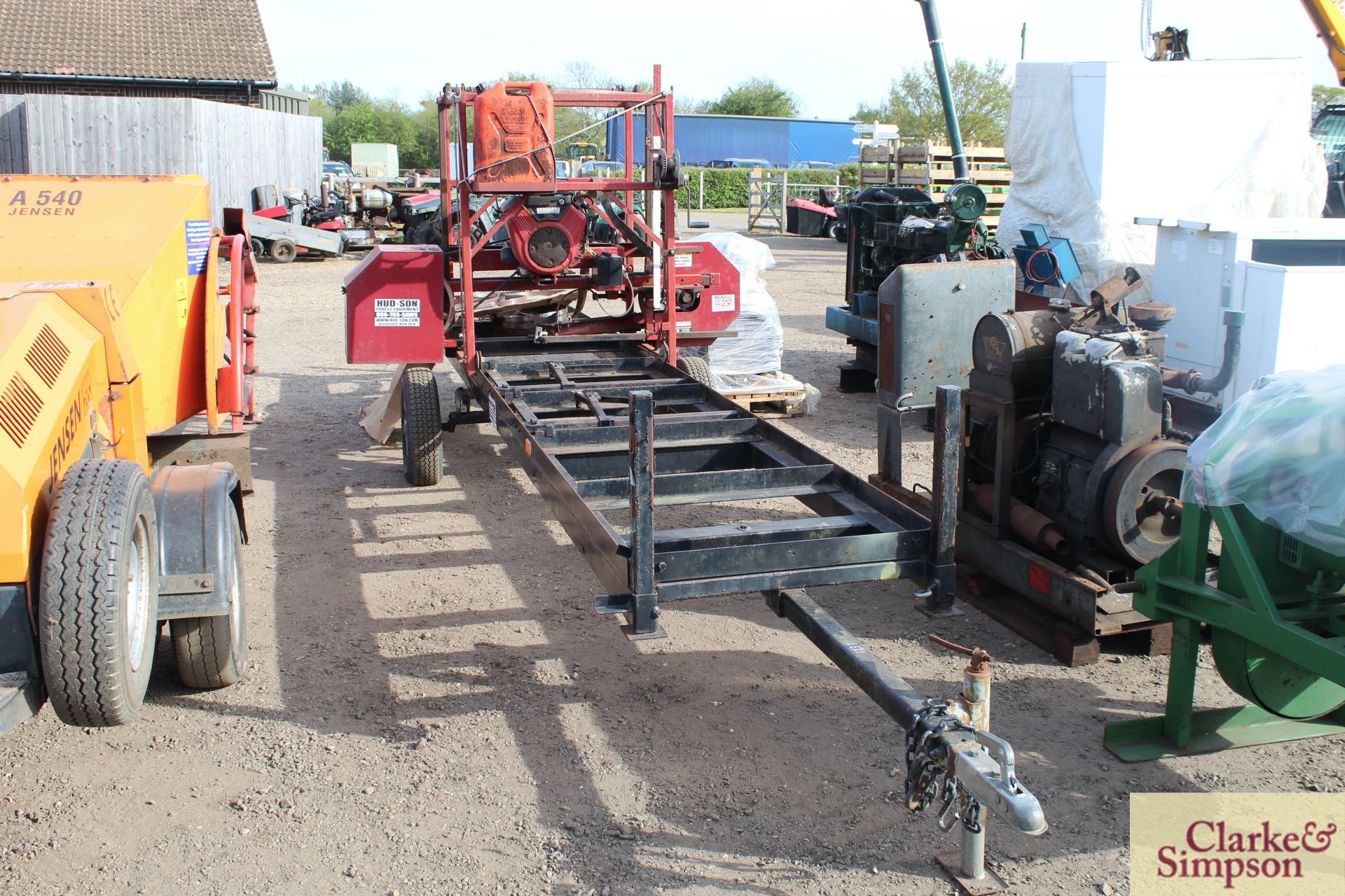 Hud-Son Oscar 30in portable trailer mounted saw mill. With Vanguard V-twin petrol engine.