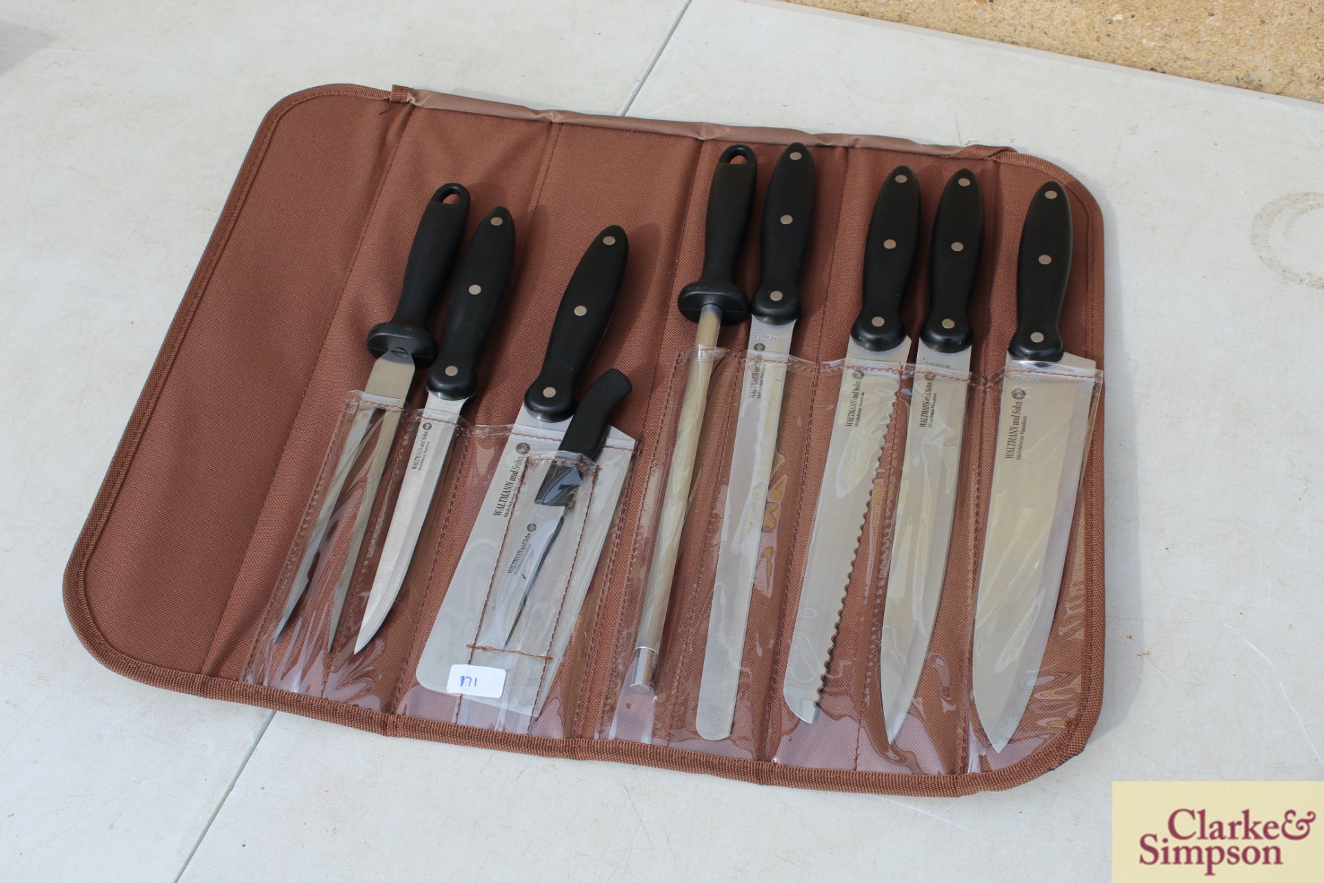 9 piece knife set in bag. *