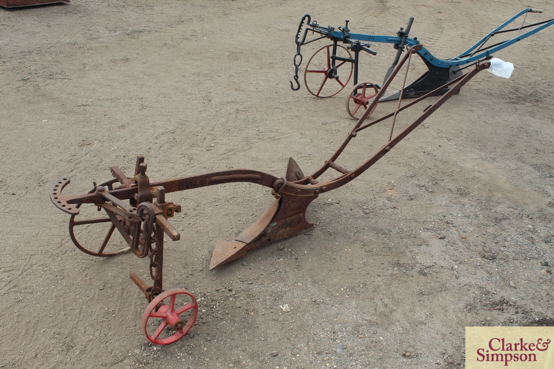 Ransomed Sims and Head RHA single furrow horse drawn plough. For restoration. - Image 2 of 8