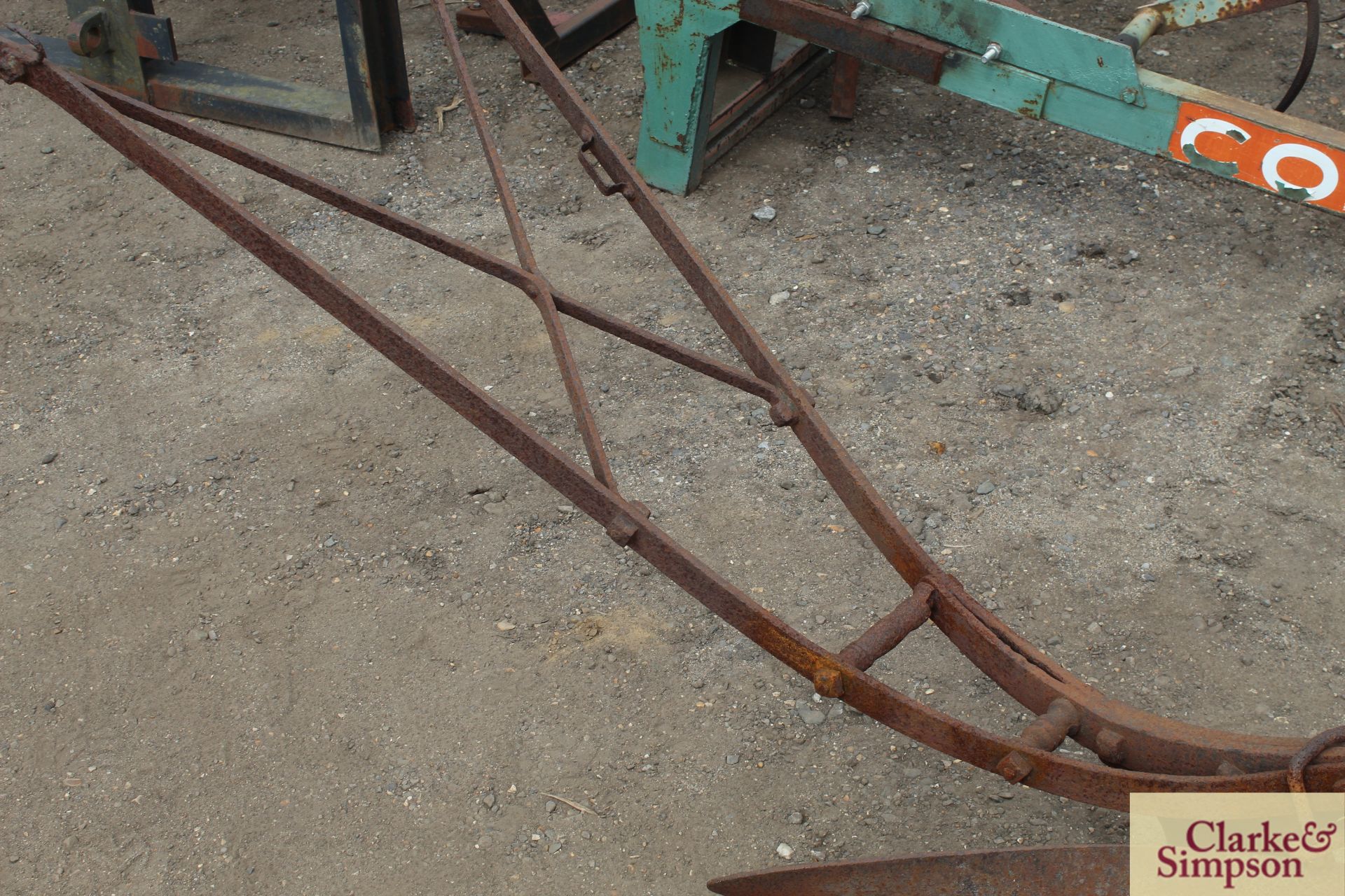 Ransomed Sims and Head RHA single furrow horse drawn plough. For restoration. - Image 5 of 8