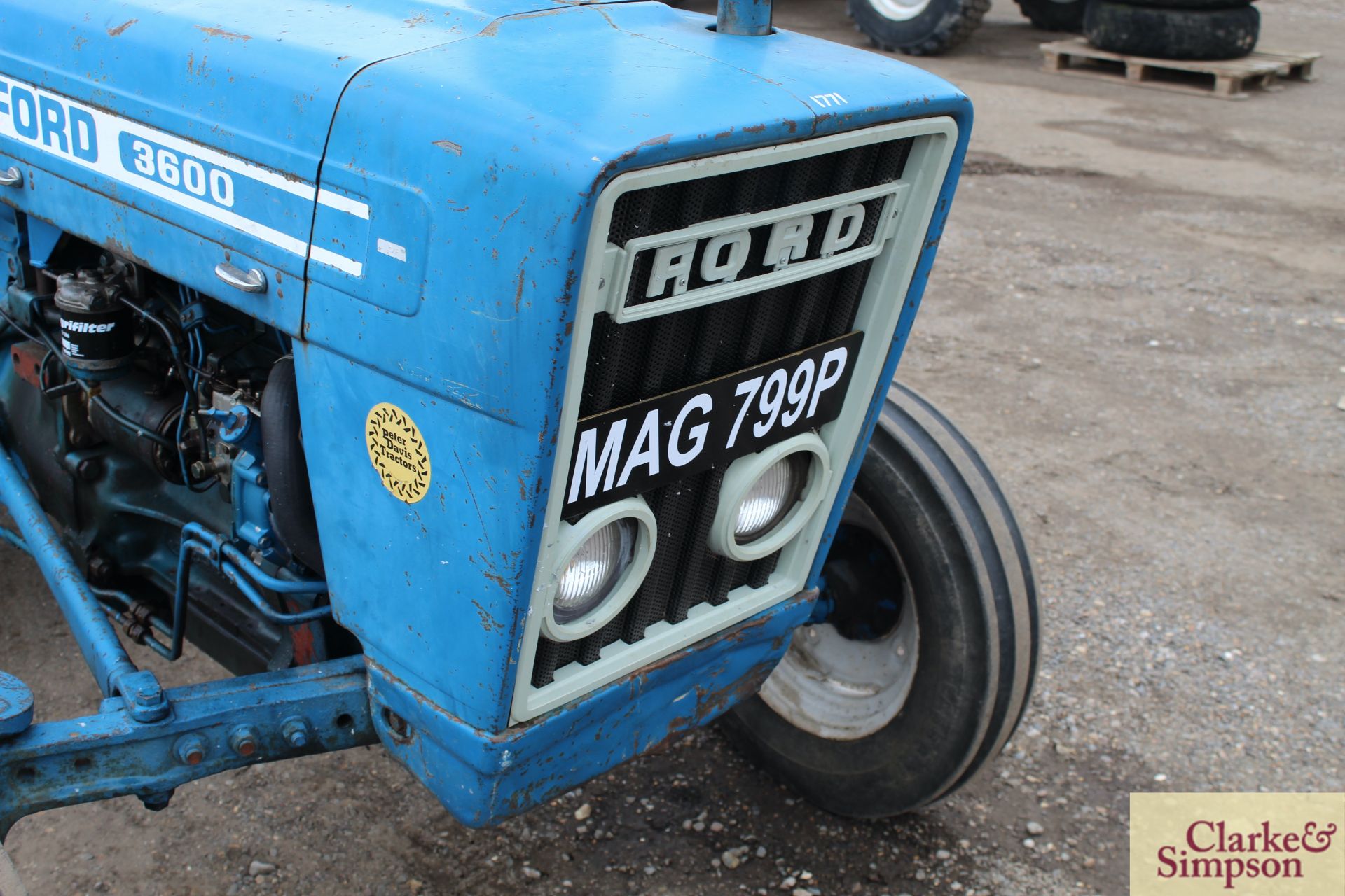 Ford 3600 2WD tractor. Registration MAG 799P. Date of first registration 02/1976. 12.4/11-28 rear - Image 9 of 25