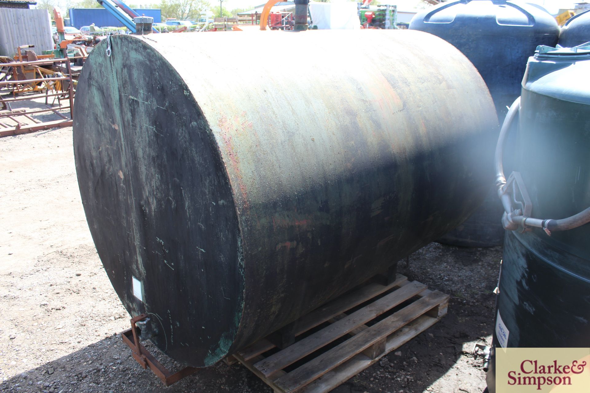 c.2,000L metal cylindrical diesel tank. * - Image 3 of 4