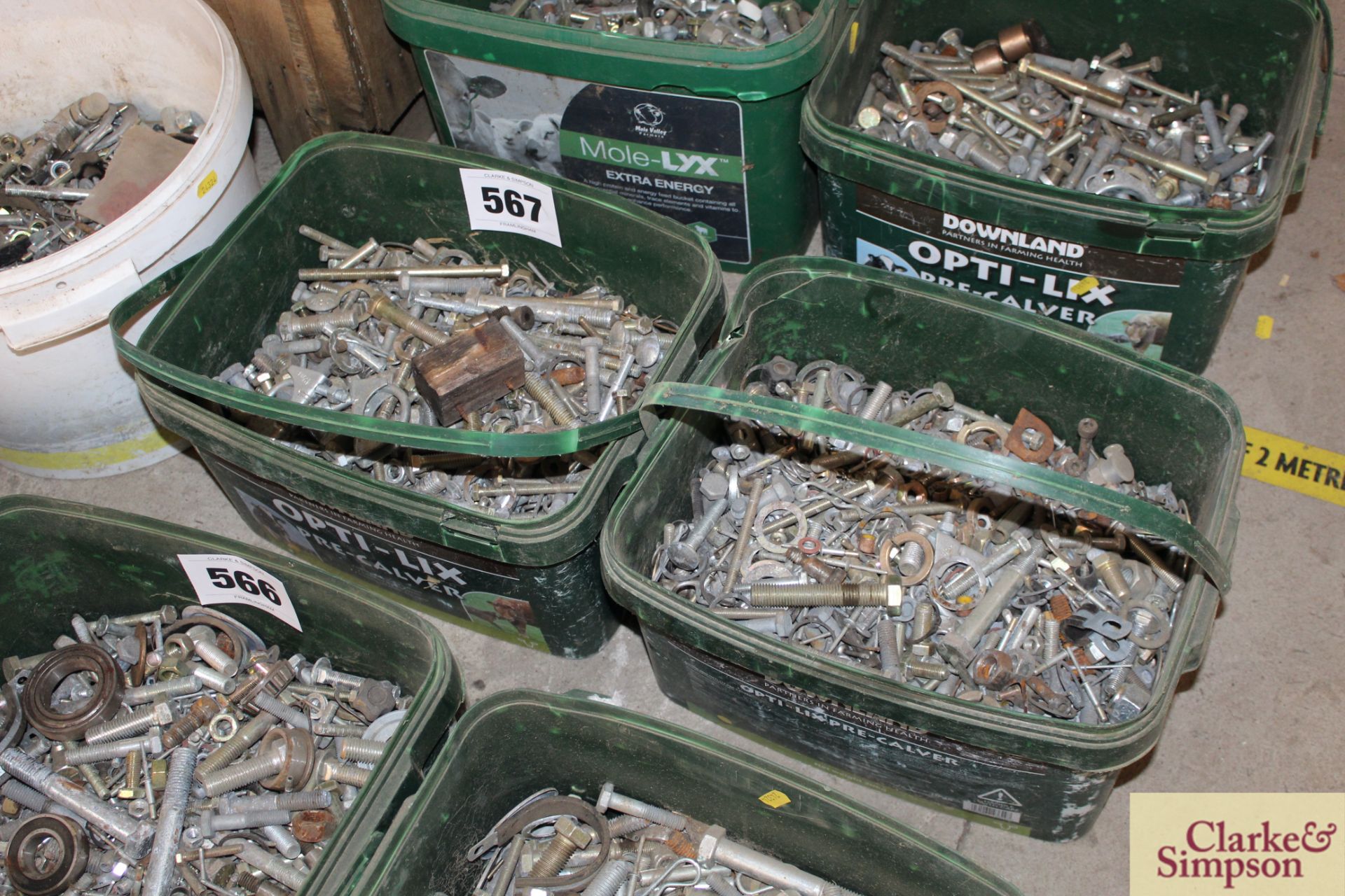 Large quantity of mixed nuts and bolts. *