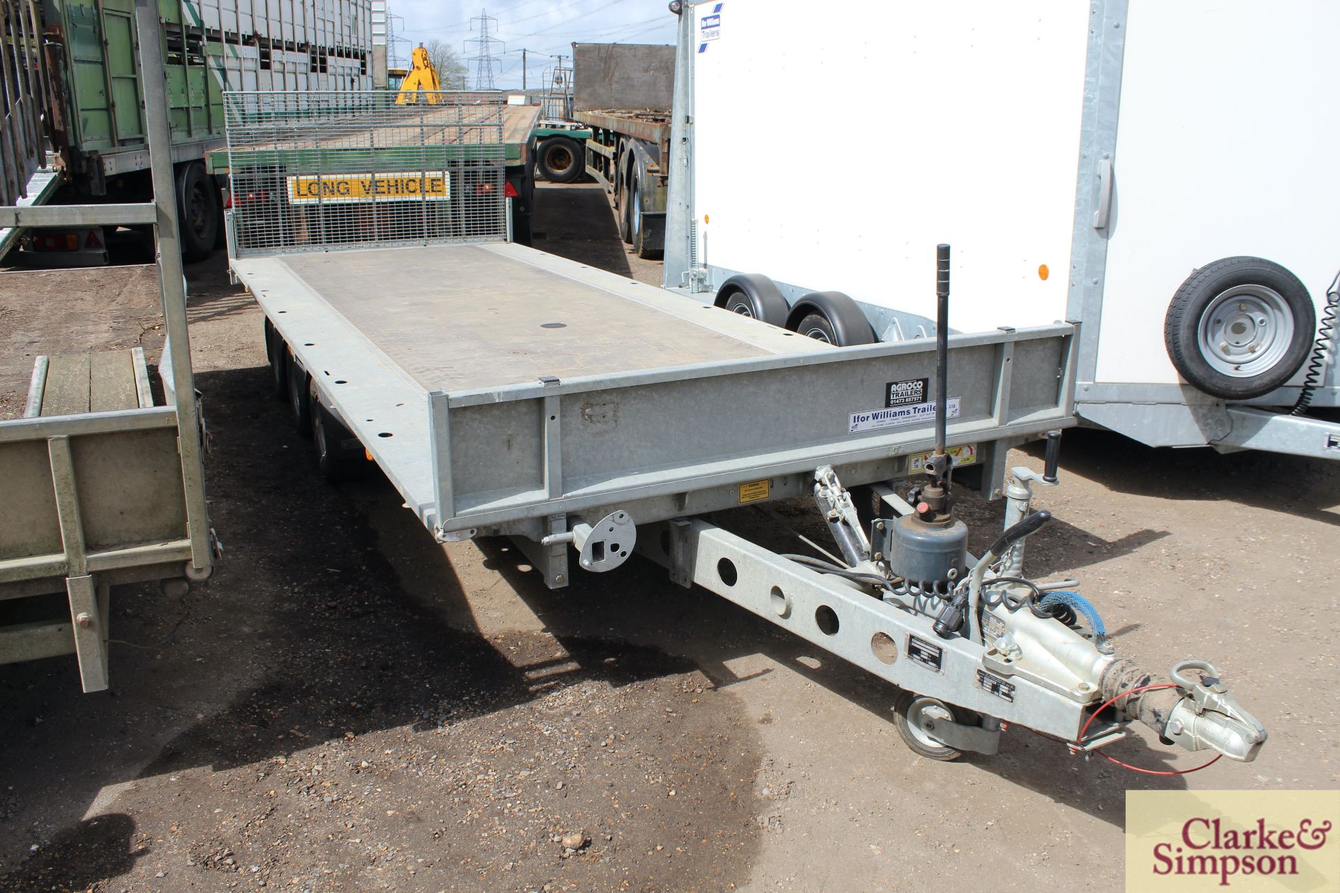 Ifor Williams TB5521-353 3.5T tri-axle tilt bed trailer. 2007. 18ft 3in x 6ft 8in. *