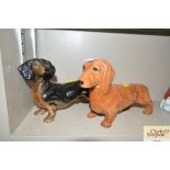 A Beswick dachshund together with a Coopercraft da