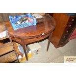 A 19th Century mahogany D end side table