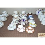 A quantity of various cups and saucers to include