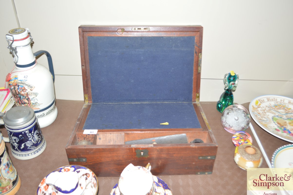 A 19th Century brass bound writing box