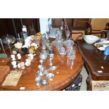 Various cut glass decanters and other glassware; p