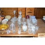 A quantity of various glassware to include three V