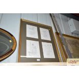 Four framed classical scenes