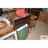 An oak open fronted bookcase