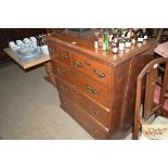 A 19th Century oak chest of two short and three lo