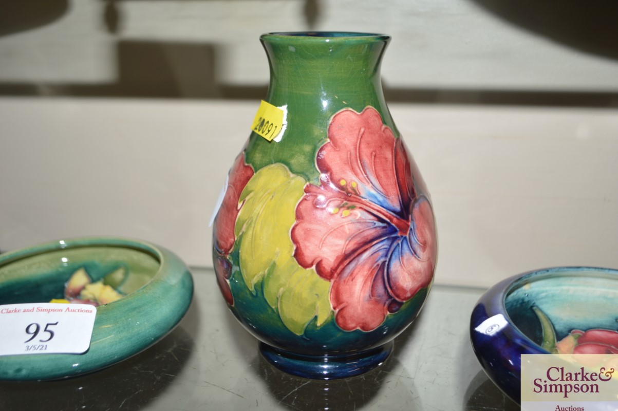 A Moorcroft 'Hibiscus' vase of baluster form with