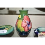 A Moorcroft 'Hibiscus' vase of baluster form with
