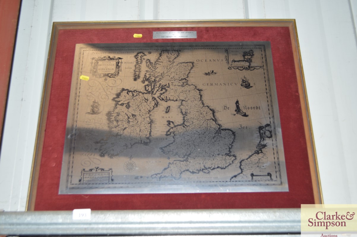 A map of Great Britain in presentation frame