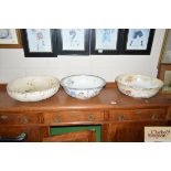 Three Victorian toilet bowls