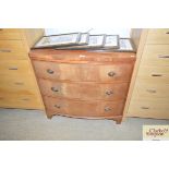 A 19th Century mahogany bow front chest fitted thr