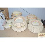 A quantity of wood ivory ware Montalba pattern din