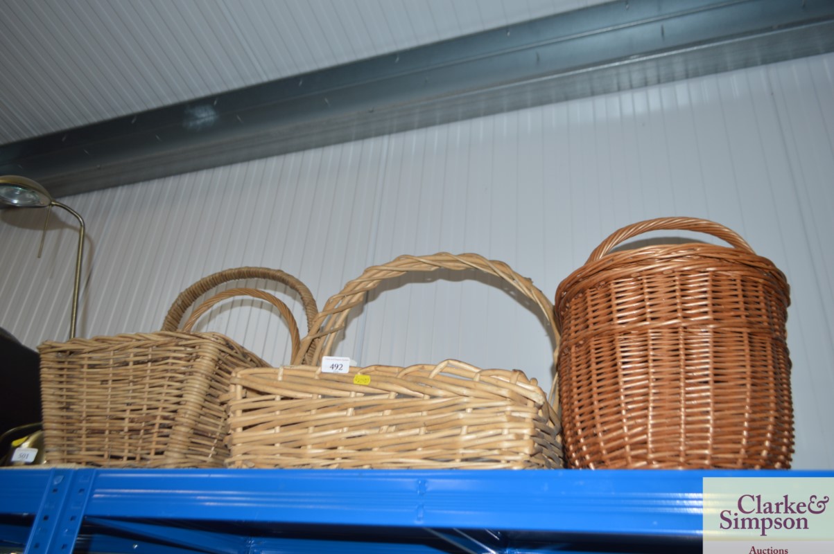 Four wicker baskets