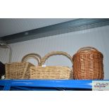 Four wicker baskets