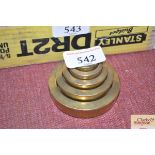 A set of five graduated brass weights 1oz - 1lb