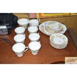 A quantity of Colclough floral patterned teaware