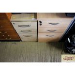 Two three drawer filing chests