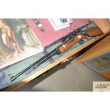 A 22 under leaver action air rifle with telescopic AF plastic casing (works fine)