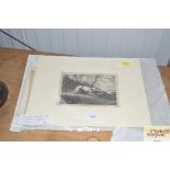 Lurcher and Hare engraving and William Hogarth pri