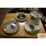 Two Royal Doulton plates and a Wedgwood plate