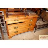 A pine chest fitted two short over three long draw